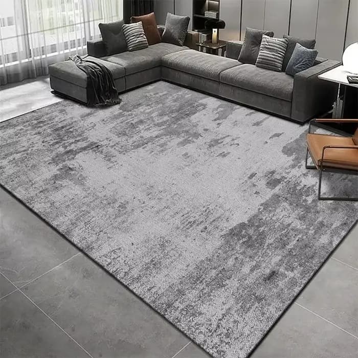 Mode couleur unie noir gris tapis salon décor canapé tapis chevet canapé tapis salon Table basse tapis de sol maison appartement