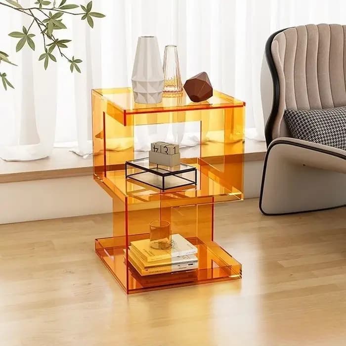 Table d'appoint en acrylique Transparent, salon, canapé, rangement, Table basse, balcon, étagère, ch