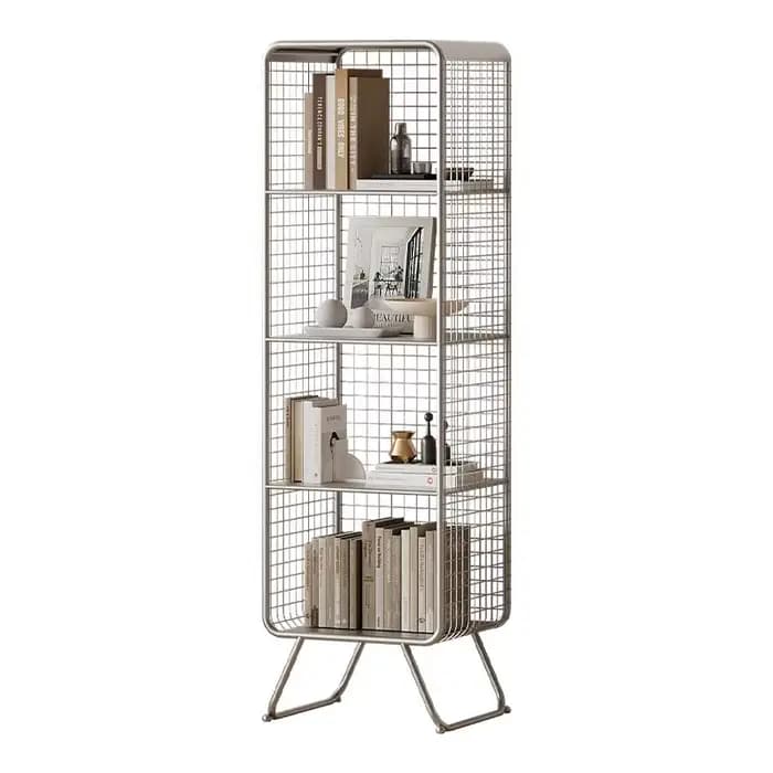 Bibliothèque de style nordique, étagère de rangement en métal à plusieurs niveaux, gain de place, or