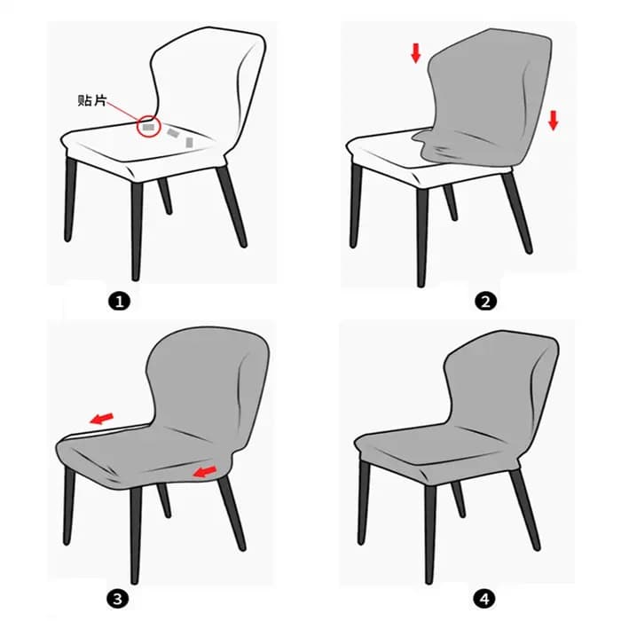 Juste de chaise à dossier papillon nordique
