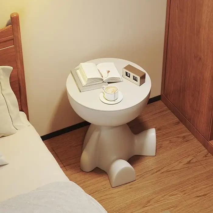Table d'appoint crème, Table basse plate créative