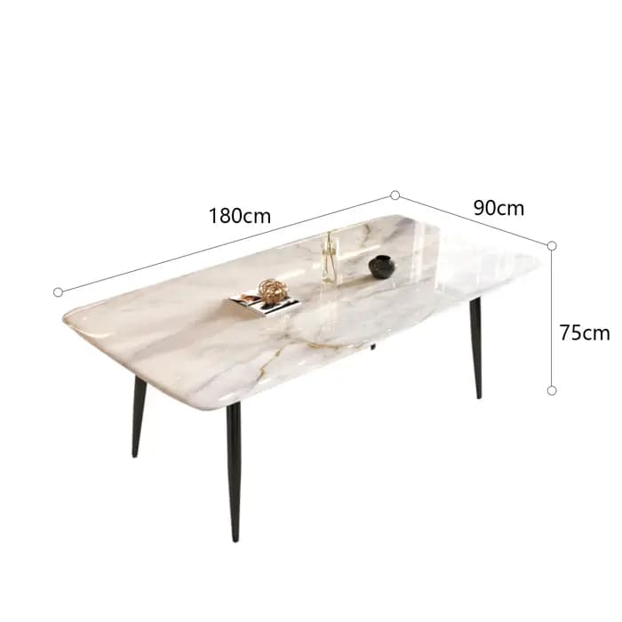 Table à manger en pierre de cristal de couleur de luxe légère