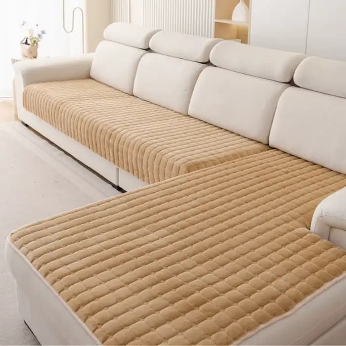 Coussin de canapé en flanelle à carreaux minimaliste, résistant aux taches, lavable, antidérapant, c