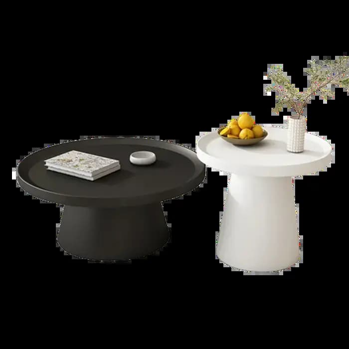 Plateau esthétique Tables basses ornements noirs Table basse réglable Simple ronde minimaliste Mesa Centro Salon meubles de maison