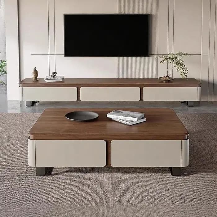 Table basse de salon moderne de luxe avec tiroirs