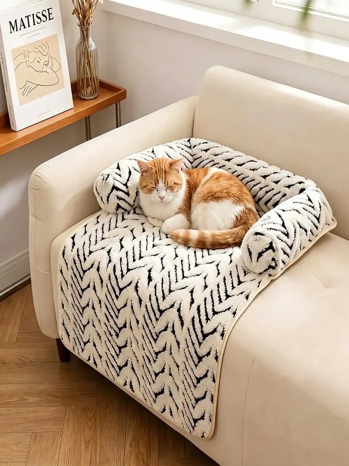 Tapis de canapé pour animaux de compagnie avec rebords latéraux