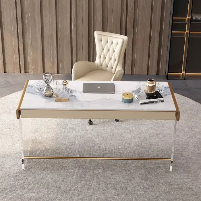 Bureau en pierre acrylique moderne et simple