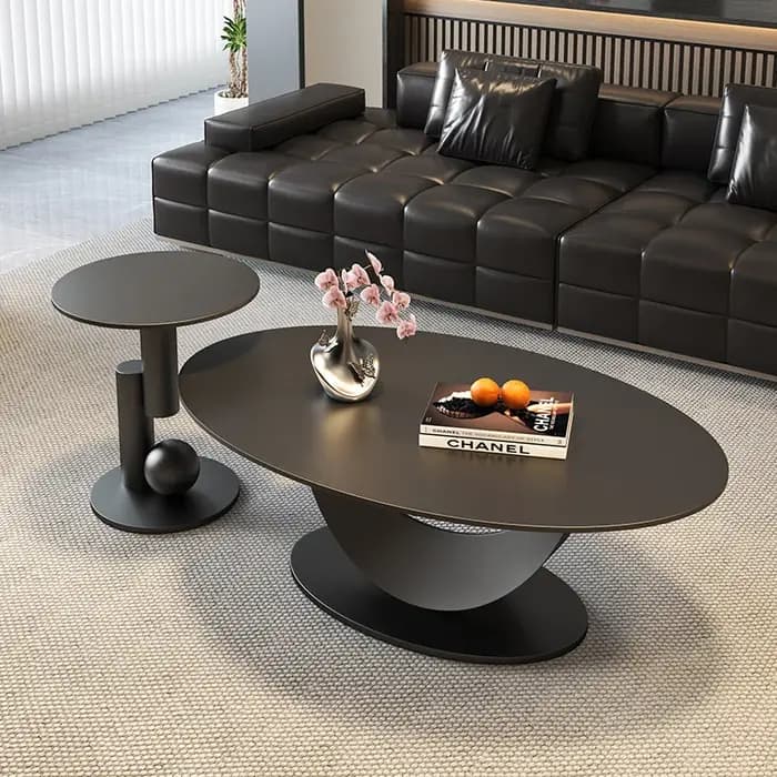Table basse ovale blanche Design Simple luxe Premium Tables basses centre moderne Mesa De Centro De Sala accessoires De décoration
