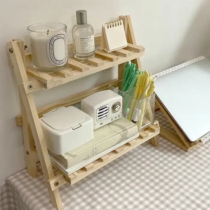 Support de rangement de bureau en bois
