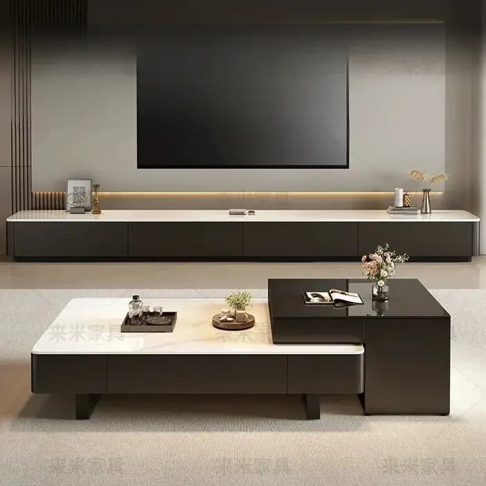 Canapé, tables basses réglables, console pliable, tables basses classiques de luxe, tables basses noires rétro, mesa de centro sala, meubles pour la maison