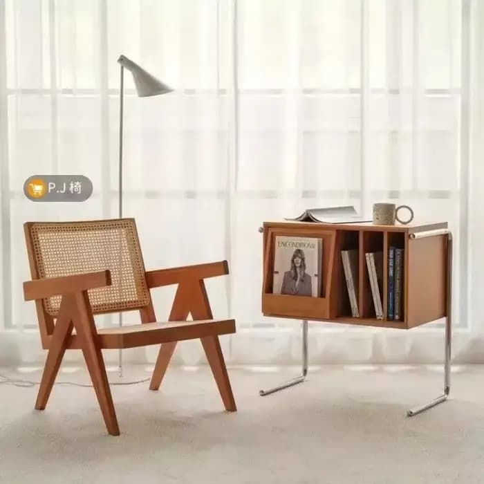 Bibliothèque nordique haut de gamme en bois massif