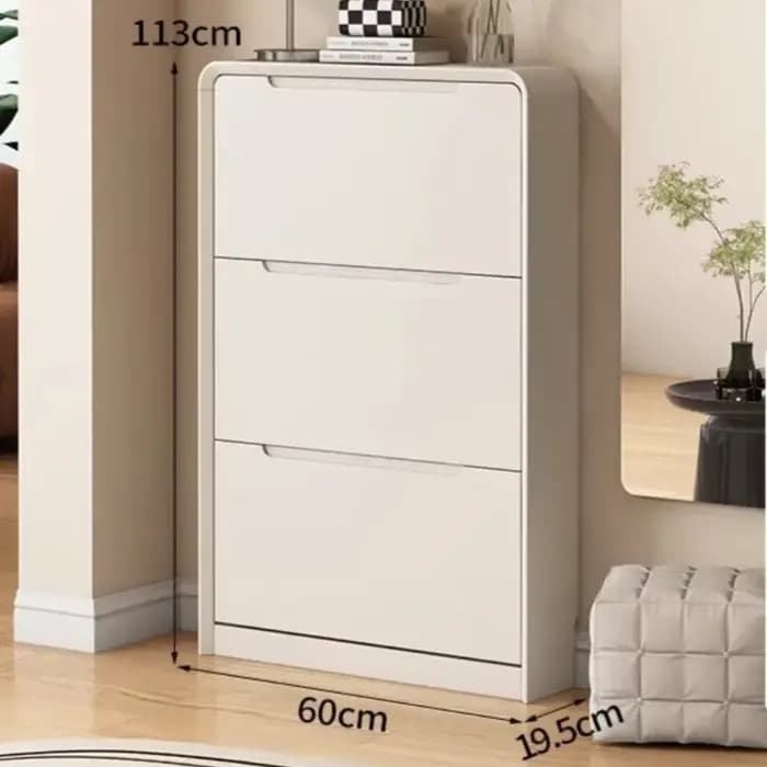 Meuble à chaussures blanc d'intérieur moderne ultra-mince pour entrée et couloir, multi-niveaux, étr