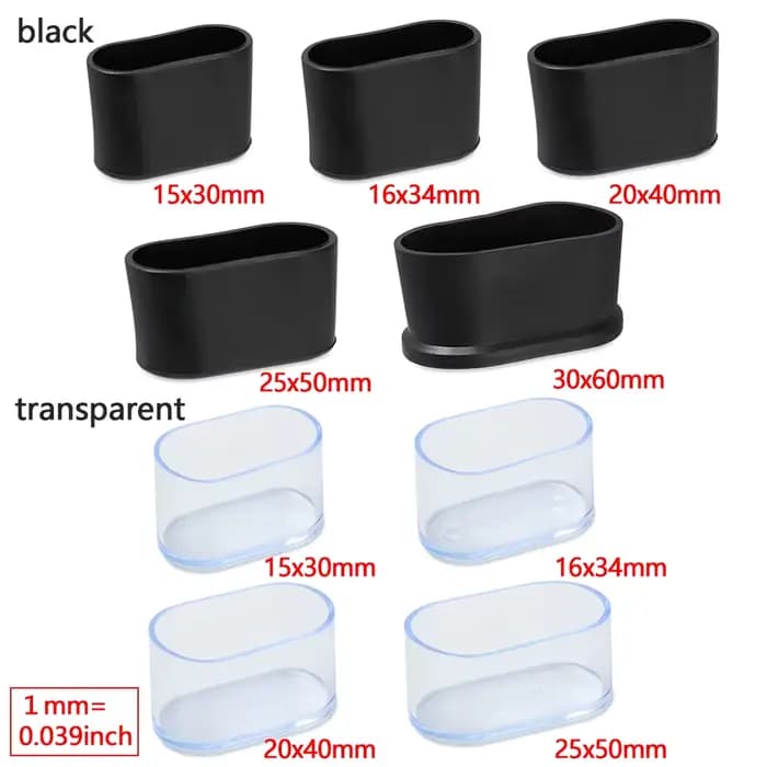 Embouts de pieds de chaise ovales coordonnants, protège-pieds, coussinets, silicone, meubles, housse