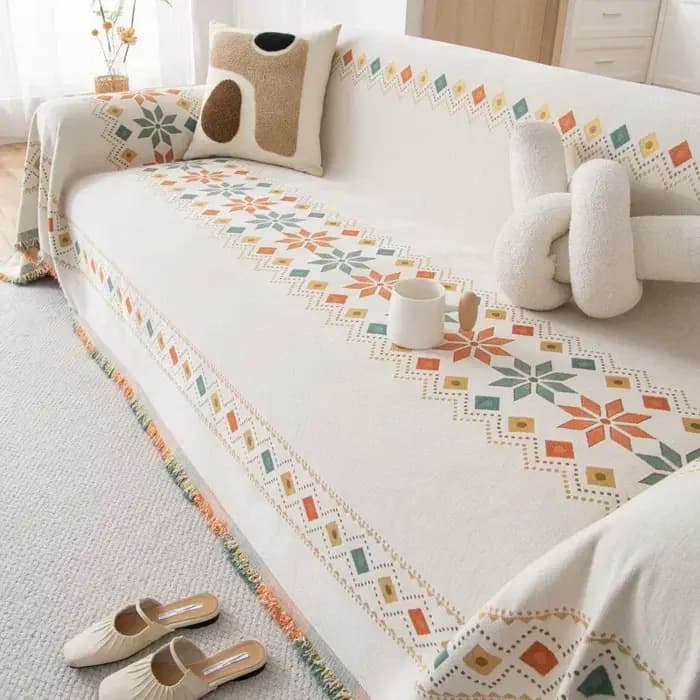 Housse de canapé bohème en tissu, serviette universelle Anti-rayures en Chenille pour toutes les saisons, antidérapante, nouvelle collection 2025