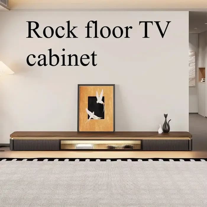 Meuble TV de salon noir avec tiroirs