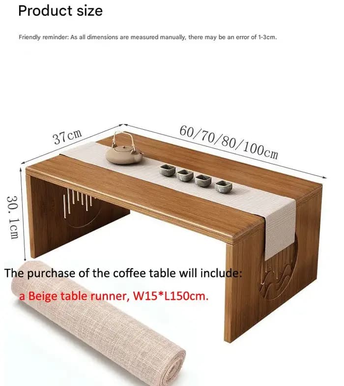 Table basse pliable en bambou pur de Style japonais, Tatami en bois véritable, tapis de sol bas assi