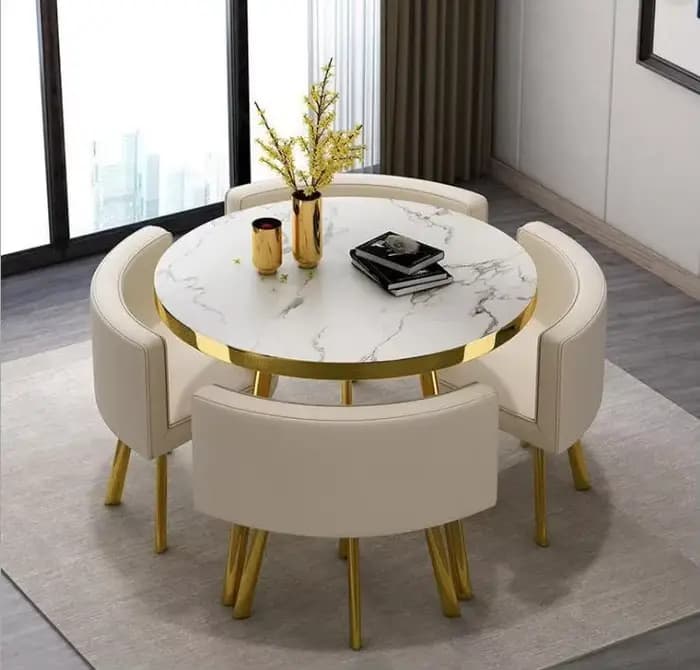 Ensemble table et chaises de négociation, plusieurs tailles, une table et quatre chaises, finition p