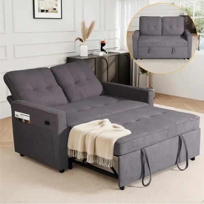 Canapé convertible, canapé-lit avec USB et dossier inclinable, canapé-lit moderne 3 en 1, personnali