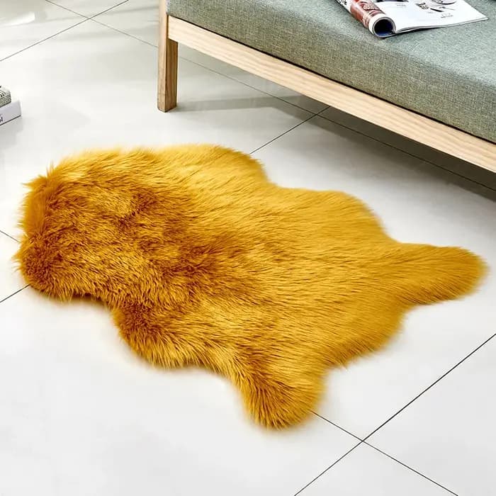 Tapis irrégulier à la mode, tapis poilu, coussin de siège, uni, moelleux, lavable, décoration de maison, chambre à coucher, chevet, baie, coussin de fenêtre