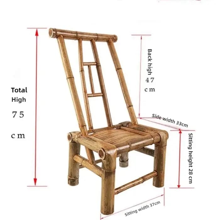 Chaise en bambou artisanale avec dossier