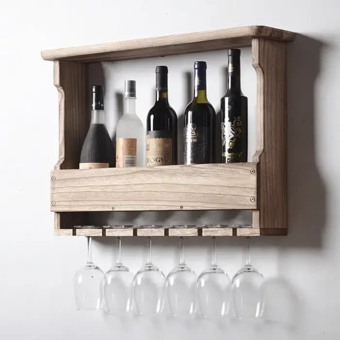 Armoire à vin en bois moderne avec support