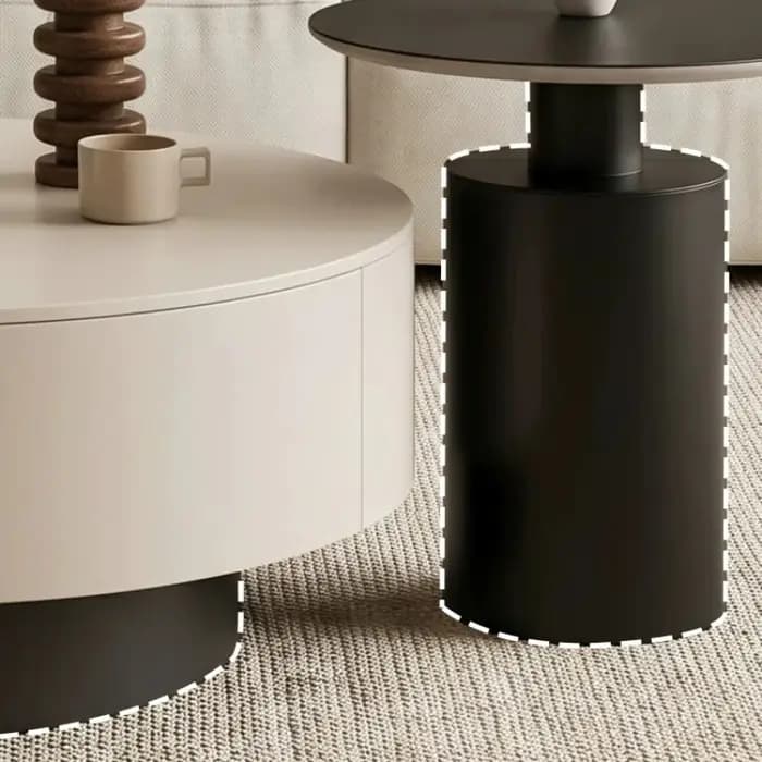 Tables basses rondes en bois italien, petites tables basses de sol avec rangement, meubles de salon pour appartement