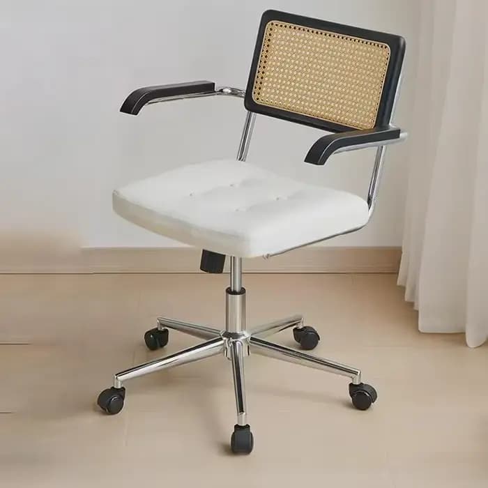 Chaise de Bureau Rétro en Cuir avec Fonction de Bascule