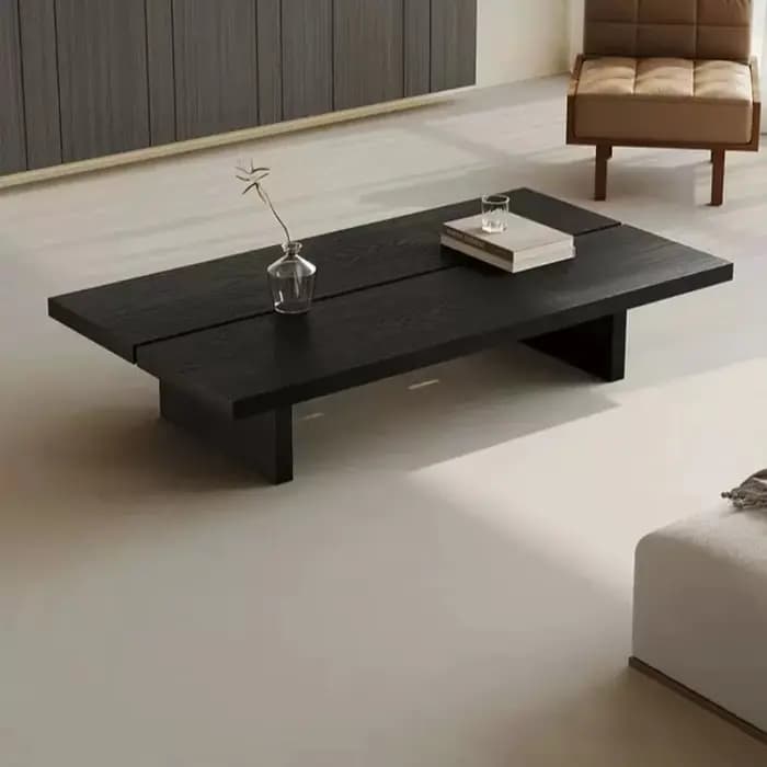 Tables basses vintage en bois massif noir