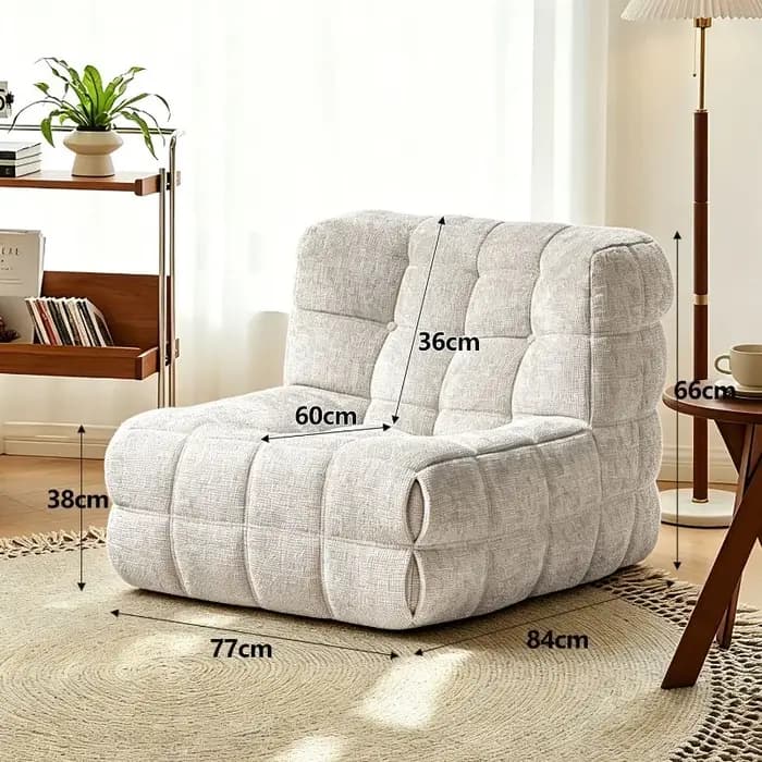 Fauteuil de sol rétro décontracté pour salon, balcon, chambre à coucher, style tatami, avec tissu ga