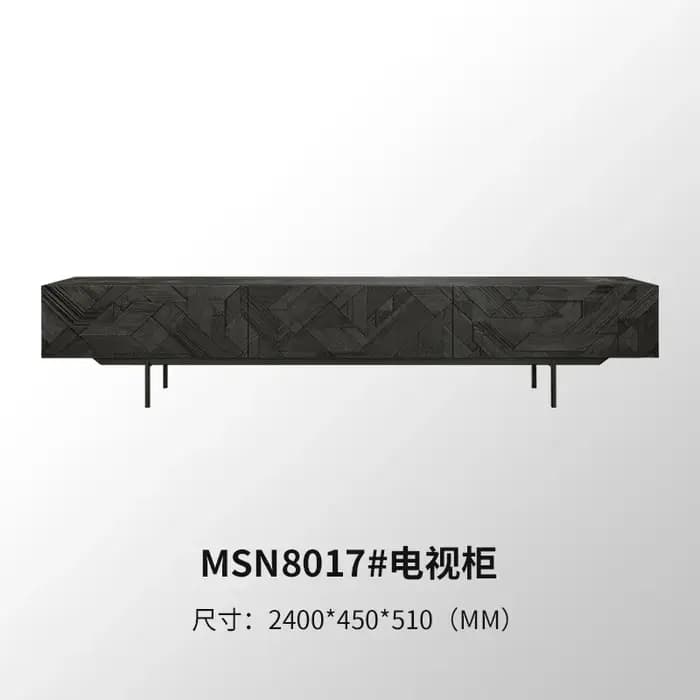 Support tiroirs meuble Tv décoration noir foncé design chambre