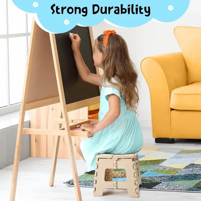 Tabouret pliant de 9 pouces, capacité de 300 lb, tabouret en plastique pour enfants et adultes, poig