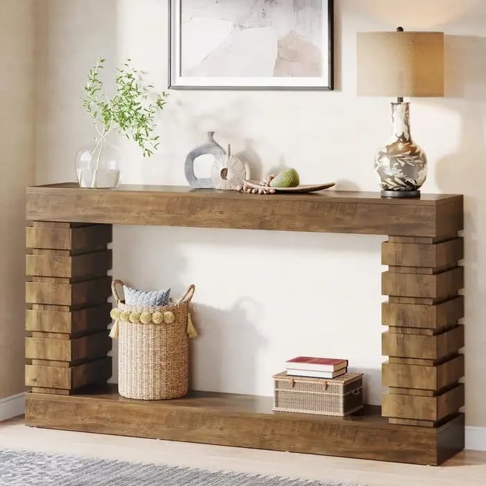 Wabi Sabi Table console unique élégante minimaliste Premium table console classique contre le mur De