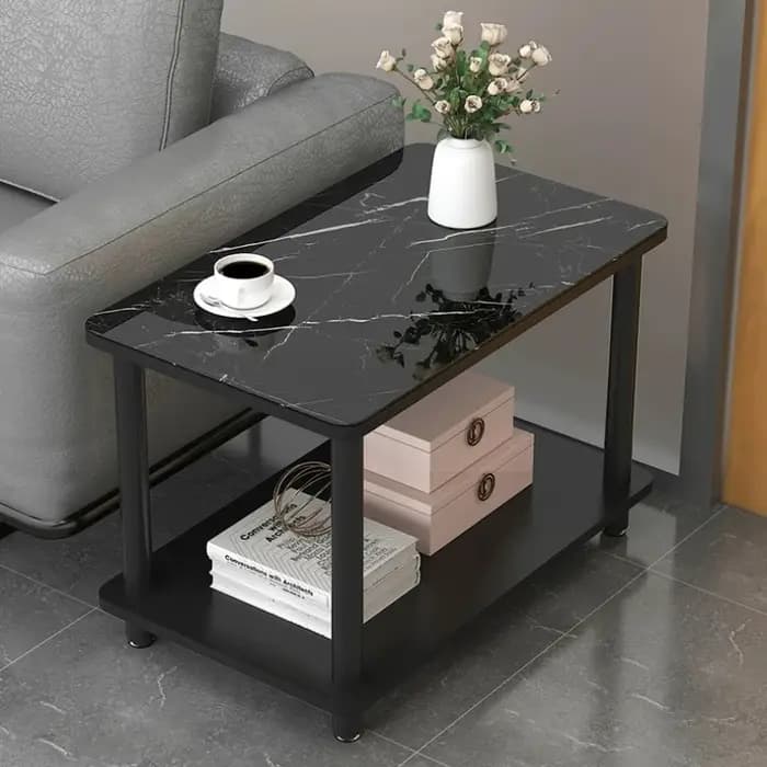 Table basse rectangulaire en verre trempé pour salon