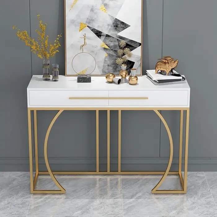 Table Console classique en forme de demi-lune, luxe, moderne, tendance, coin nordique, Mesa Com Gave