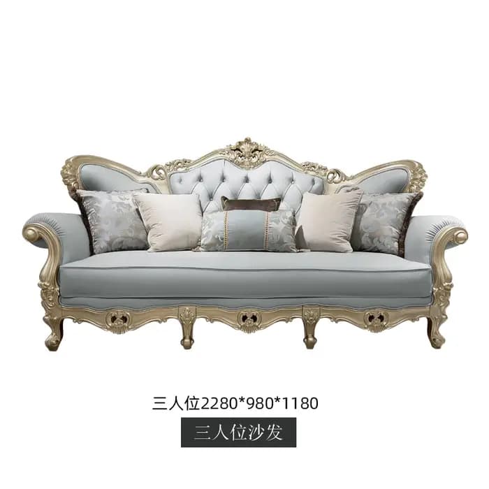 Canapé de salon de luxe européen en cuir véritable