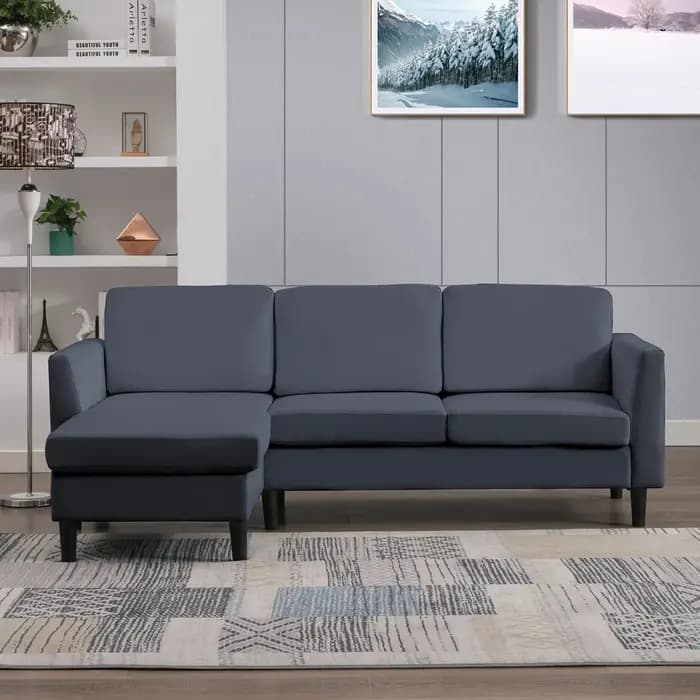 HORGgland-Canapé convertible en forme de L avec chaise réversible, canapé 3 places, O, 87 po