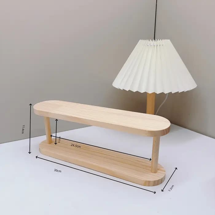 Étagère de rangement en bois à 2 niveaux