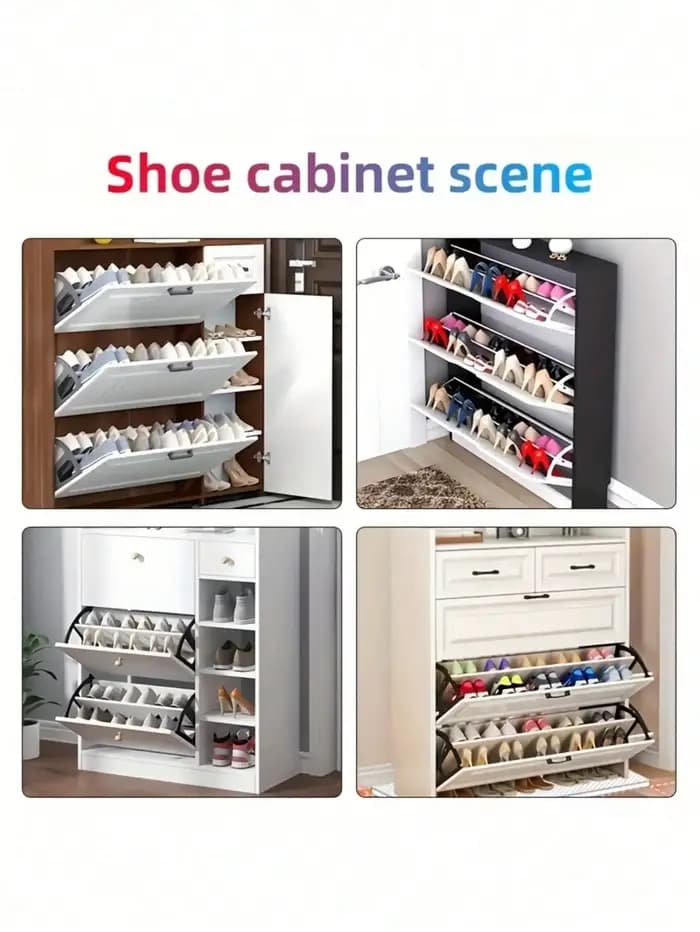 Charnières d'armoire à chaussures rotatives à double couche : acier inoxydable, installation facile,