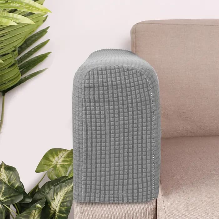 2 pièces/ensemble secouer polaire couleur unie élastique anti-poussière canapé accoudoir gant décoration