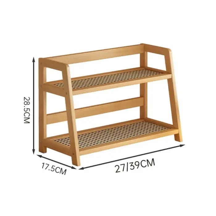 Étagère de rangement en bois pour cuisine, organisateur de bureau en rotin, présentoir à épices pour
