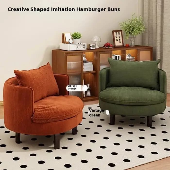 Canapé simple rotatif en tissu, chaise d'appoint paresseuse à dossier rond pour petit appartement, s