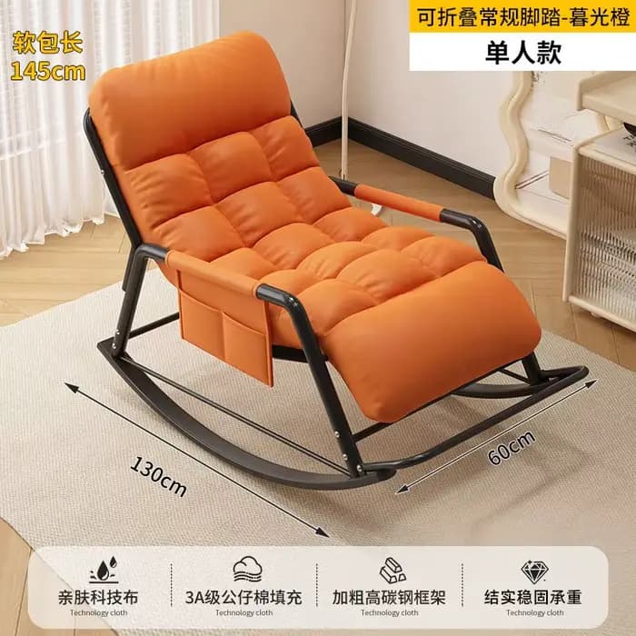 Chaise à bascule inclinable assise et dormir, double usage, pour pause déjeuner, balcon, loisirs à d