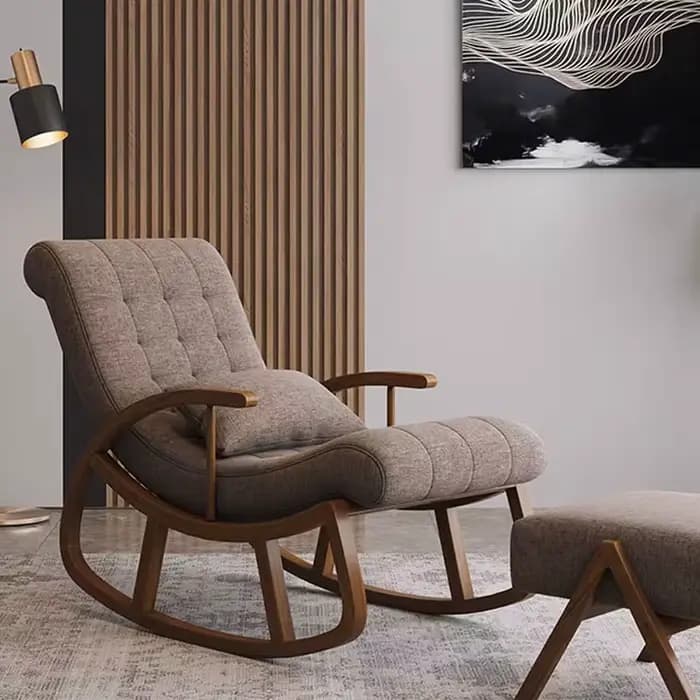 Chaise de salle à manger à dossier enveloppé de cuir