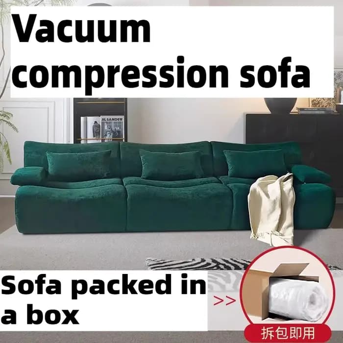 Canapé relax en tissu italien compressé sous vide