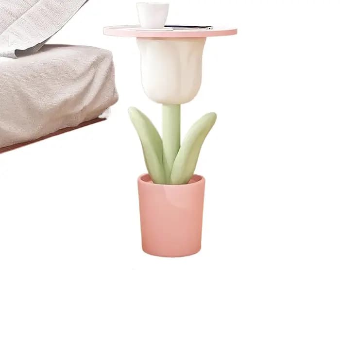 Table d'appoint tulipe rose de Style nordique, Table de chevet de salon, petite Table basse créative