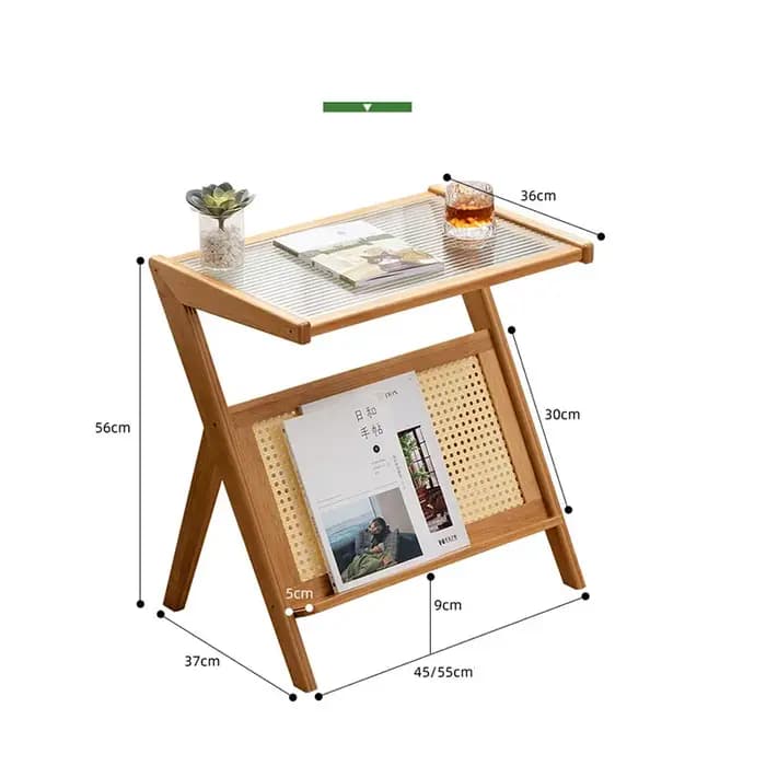 Table d'appoint en forme de Z, table à thé et à café créative avec étagère pour canapé, coin salon,