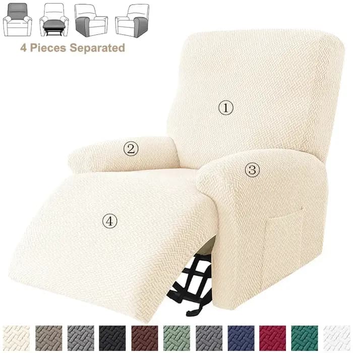 Housses de canapé inclinables extensibles en Jacquard, housse de fauteuil fendue élastique, antidéra