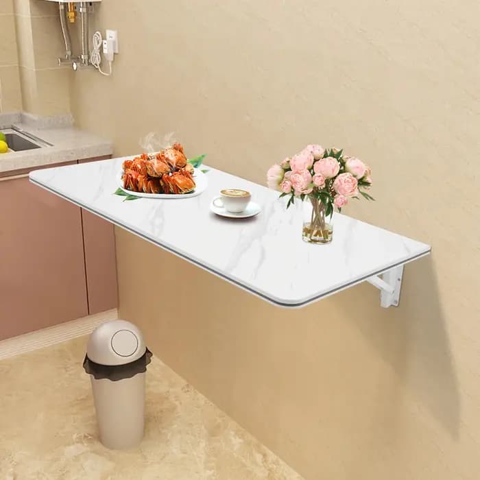 Table pliante murale de 31,5 × 15,75 pouces, table pliante suspendue pour la maison, le bureau, la s