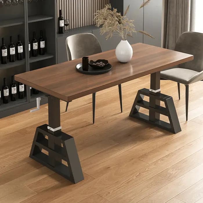 Table basse rectangulaire avec pieds en métal