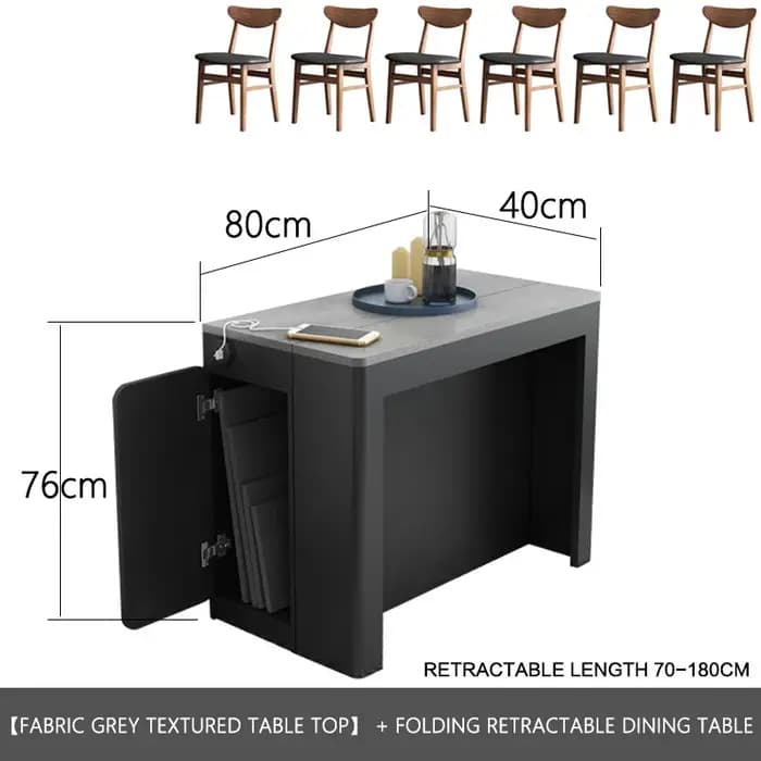 Petite Table à manger pliante en ardoise nordique
